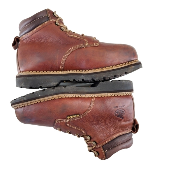 Georgie Boots Work Safety Shoes Men 12 M Brown Leather Metguard ASTM Performance